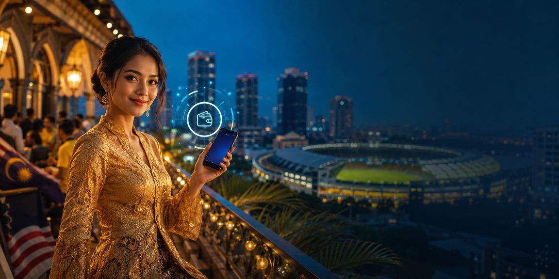 Pengguna wanita Malaysia membuat deposit ke akaun kasino dalam talian menggunakan telefon pintar di Selangor